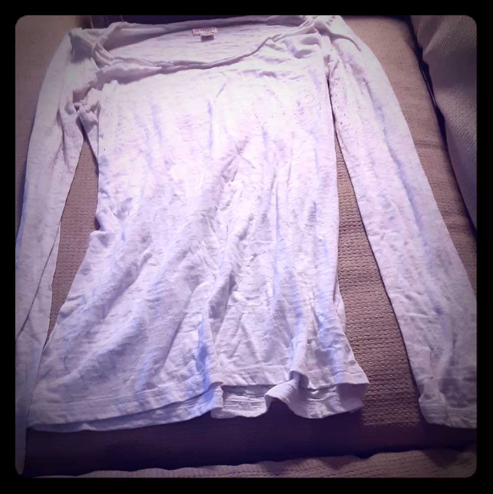 See through long sleeved top white